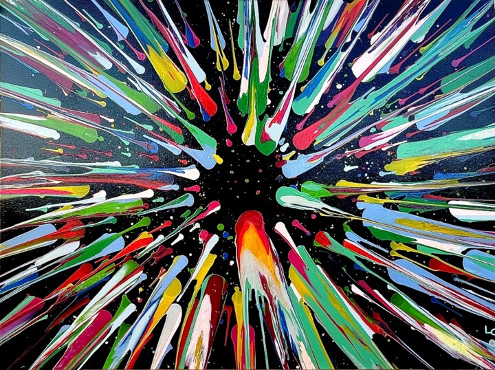 Peinture intitulée "Meteorite" par Lucie Coeuret, Œuvre d'art originale, Acrylique