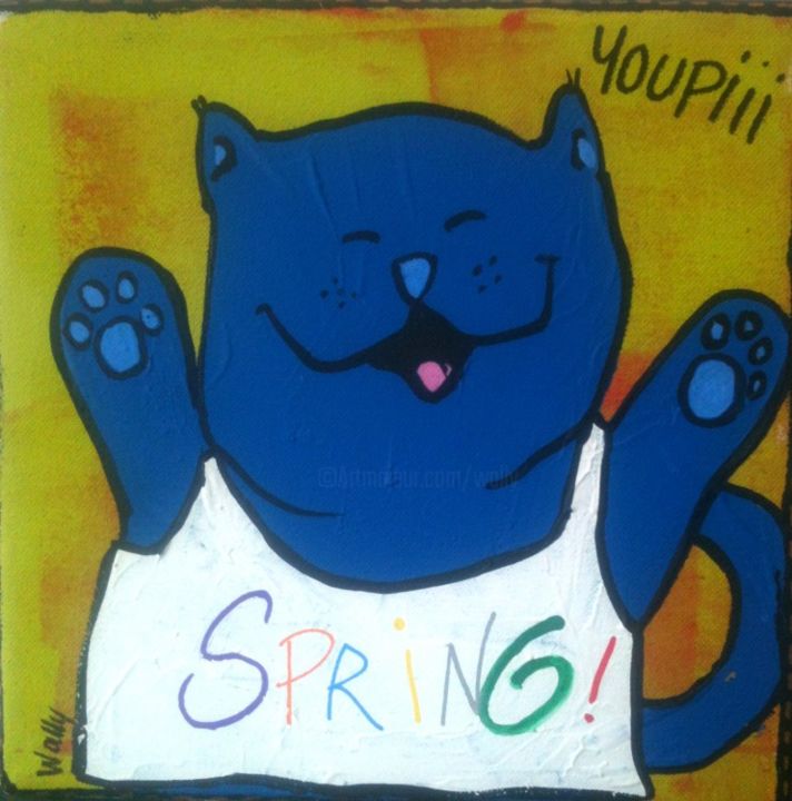 Painting titled "2013_04_06 Youpi !" by Wally, Original Artwork