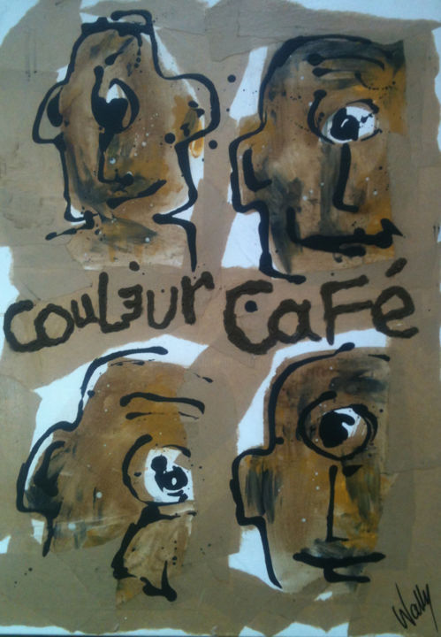 Peinture intitulée "Couleur Café 2014-0…" par Wally, Œuvre d'art originale, Acrylique