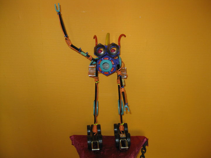 Sculpture intitulée "sculpture  robot" par Gilles Bellagamba, Œuvre d'art originale, Métaux