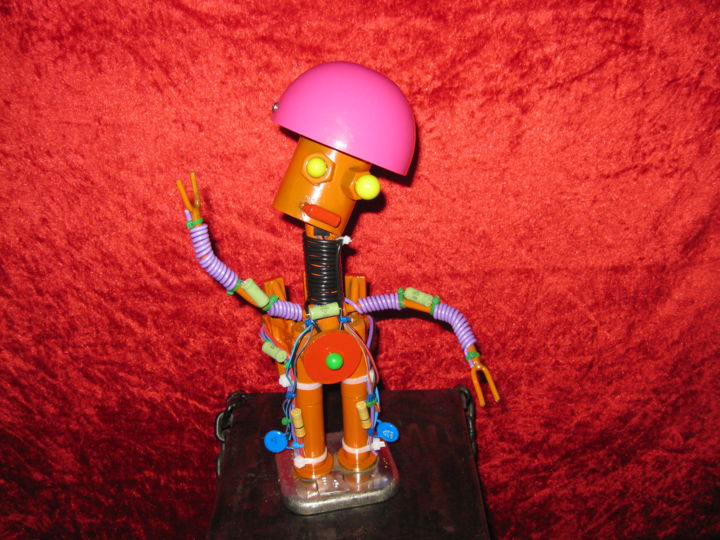 Escultura titulada "robot" por Gilles Bellagamba, Obra de arte original, Metales