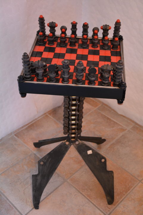 Sculpture intitulée "jeu échecs" par Gilles Bellagamba, Œuvre d'art originale