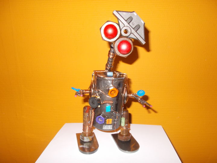 Sculpture intitulée "robot" par Gilles Bellagamba, Œuvre d'art originale, Métaux