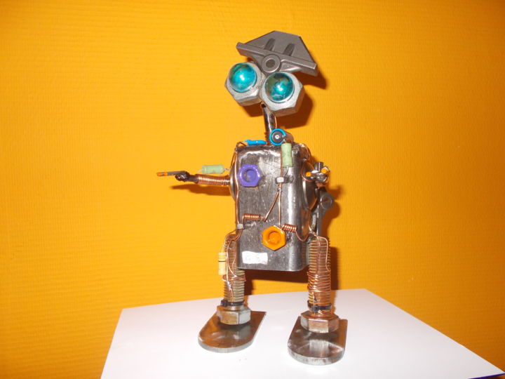 Скульптура под названием "robot" - Gilles Bellagamba, Подлинное произведение искусства, Металлы