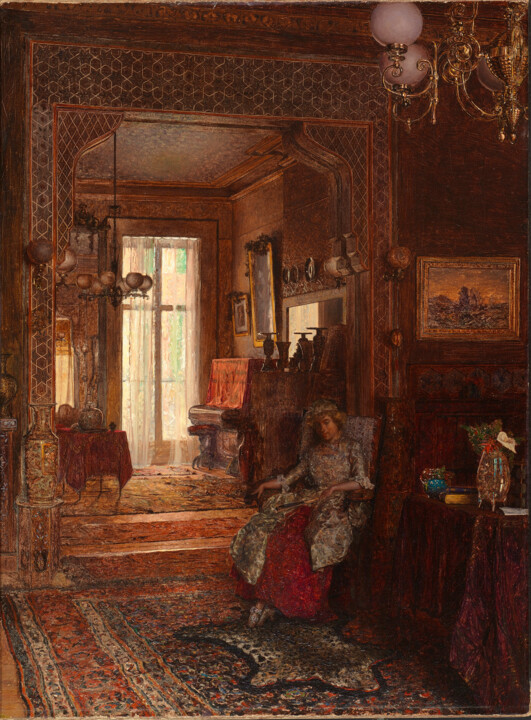 Malerei mit dem Titel "Intérieur de De For…" von Walter Launt Palmer, Original-Kunstwerk, Öl