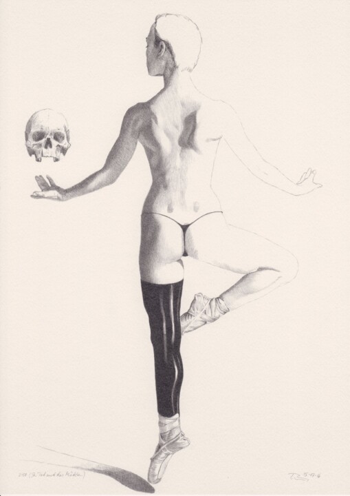 Desenho intitulada ""Der Tod und das Mä…" por Walter Roos, Obras de arte originais, Lápis