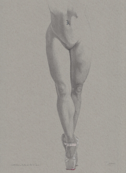 Drawing titled ""Ballerina Nr.18 (2…" by Walter Roos, Original Artwork, Pencil