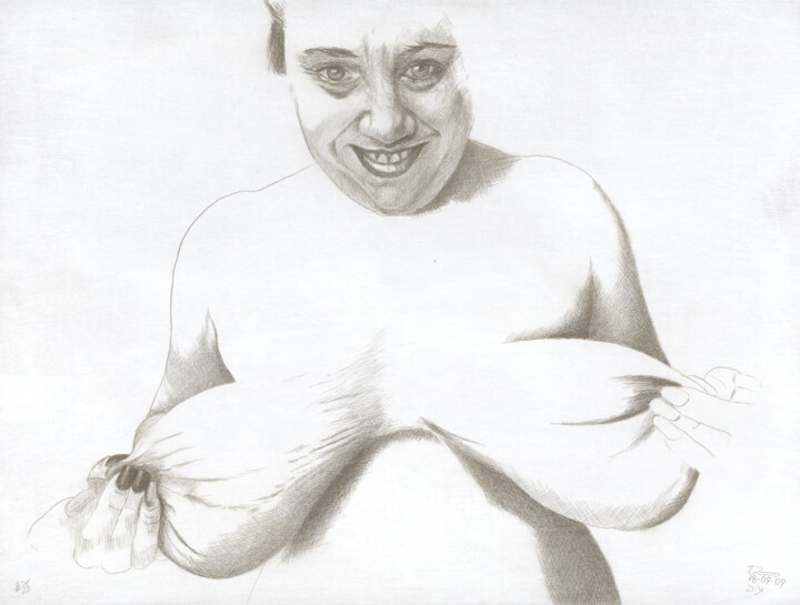 Drawing titled ""Nr.35 (21:31)"" by Walter Roos, Original Artwork, Silverpoint