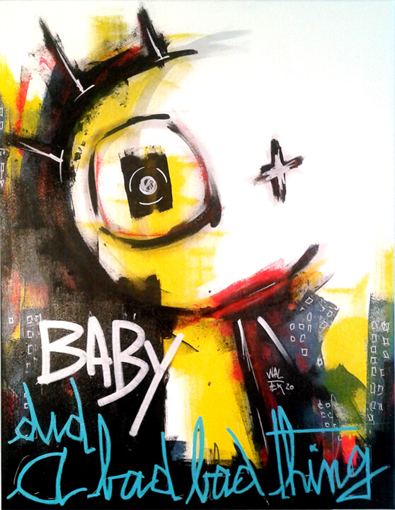 Peinture intitulée "BABY DID A BAD BAD…" par Walter Sené, Œuvre d'art originale, Acrylique