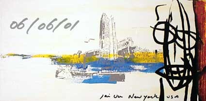 Peinture intitulée "new york" par Walter Sené, Œuvre d'art originale