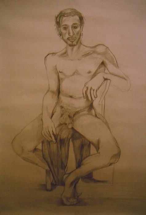 Dessin intitulée "Desnudo" par Walter Gomez, Œuvre d'art originale