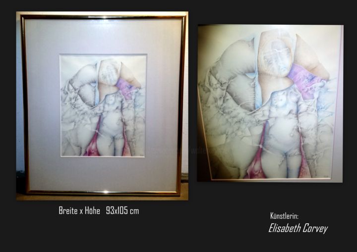 Painting titled "Der Traum" by Walter Küpper, Original Art, Watercolor Mounted on Other rigid panel