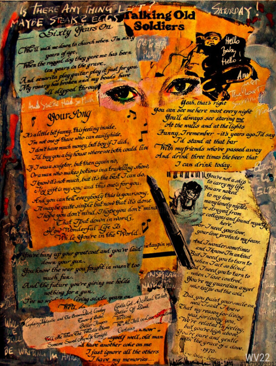 Collages intitulée "Writing" par Walter Vermeulen, Œuvre d'art originale, Collages