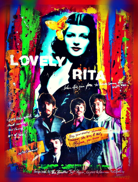 Collages intitulée "Lovely Rita" par Walter Vermeulen, Œuvre d'art originale, Peinture numérique