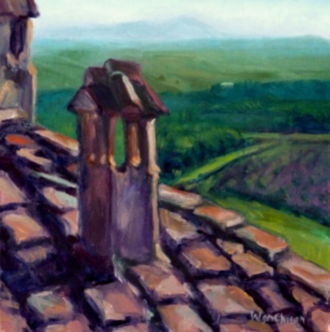 Painting titled "Terracotta" by Wanchuan Kesler, Original Artwork, Oil