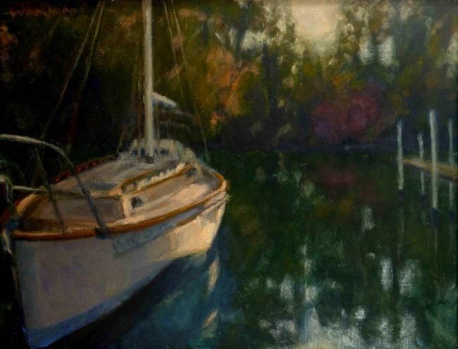 Painting titled "Harbor" by Wanchuan Kesler, Original Artwork