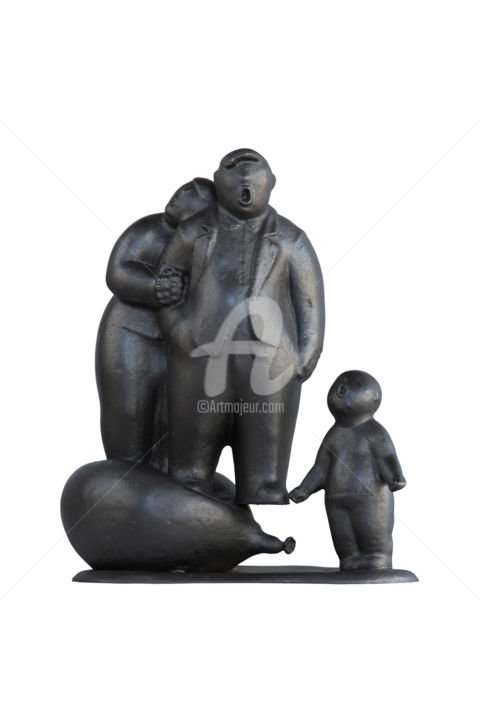 Sculpture titled "Modern chinese fami…" by Wang Xinggang, Original Artwork