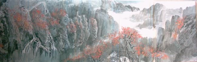 Painting titled "壮丽山河" by Wang Peng, Original Artwork