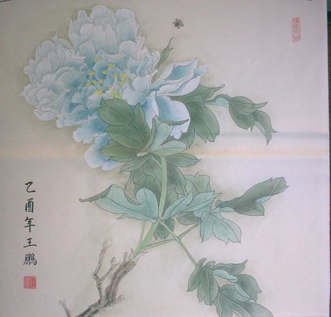 Painting titled "牡丹图" by Wang Peng, Original Artwork