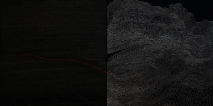 Obrazy i ryciny zatytułowany „Red Line-compositio…” autorstwa Suo Yuan Wang, Oryginalna praca, Akwaforta