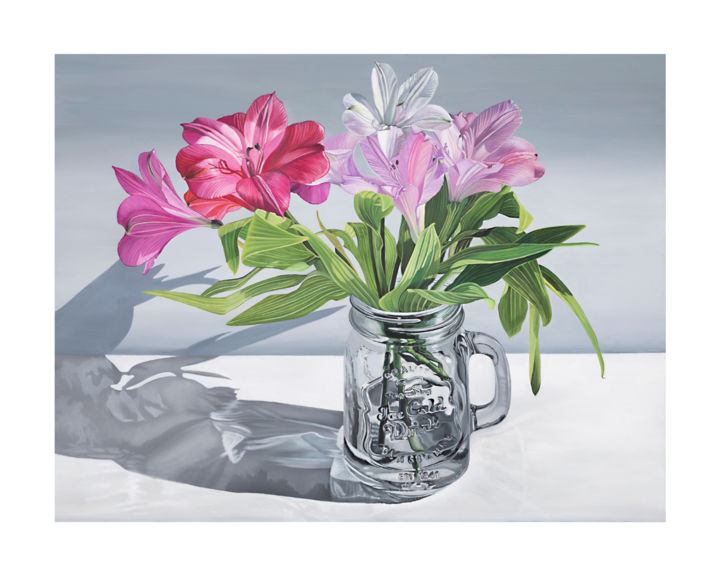 Painting titled "Alstroemeriaceae" by Yan Wang, Original Art, Oil