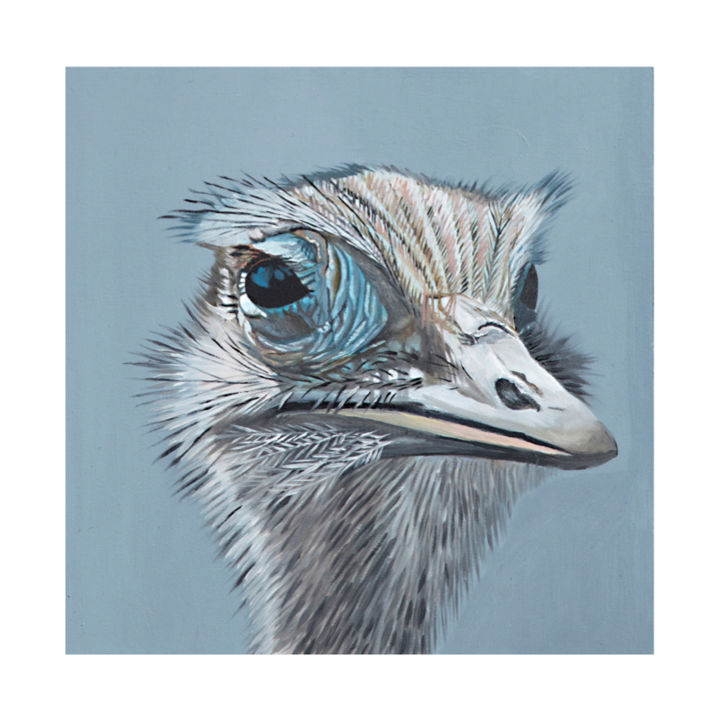 Painting titled "Bird" by Yan Wang, Original Art, Oil
