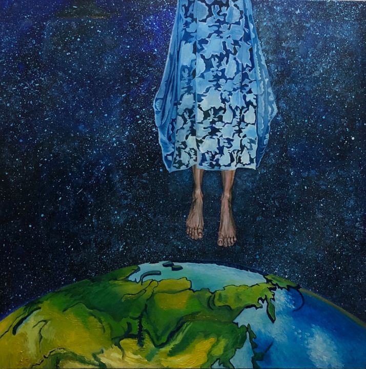 Painting titled "Where" by Yan Wang, Original Art, Oil