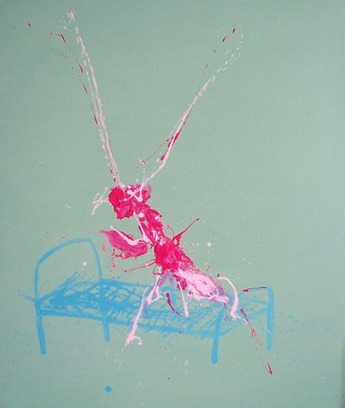 Painting titled "mantis08-2" by Wangyong, Original Artwork, Oil