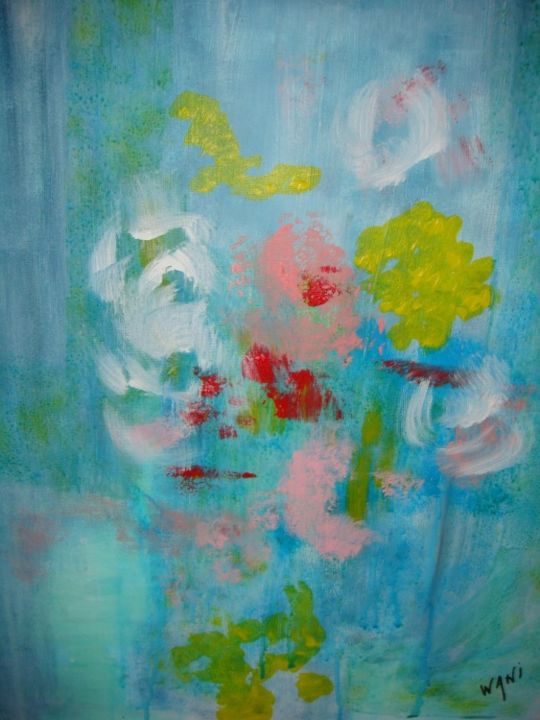 Painting titled "Fleurs abstraites" by Michaile, Original Artwork, Oil