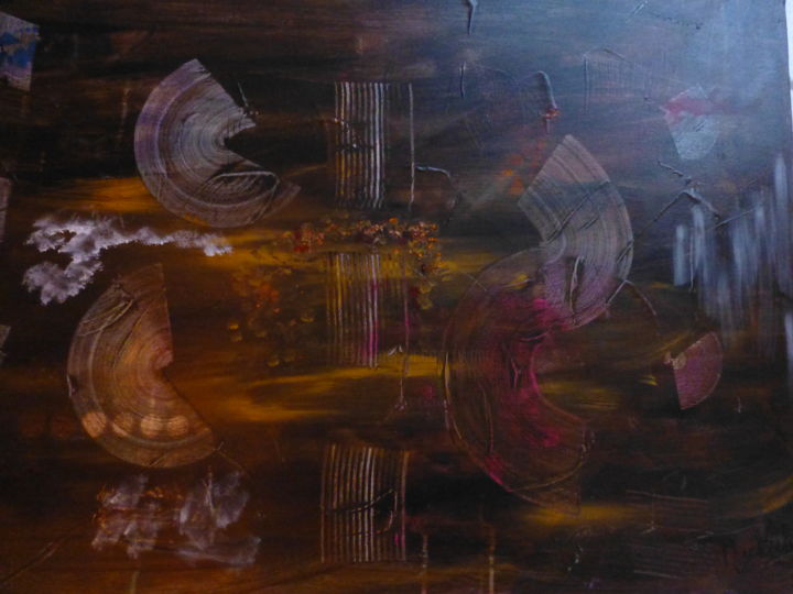 Pintura intitulada "Dans mes pensées" por Michaile, Obras de arte originais, Acrílico