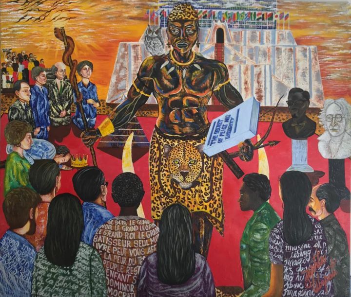 Painting titled "THE NEW WORLD ORDER…" by Jephte Wapati-Manza, Original Artwork, Oil