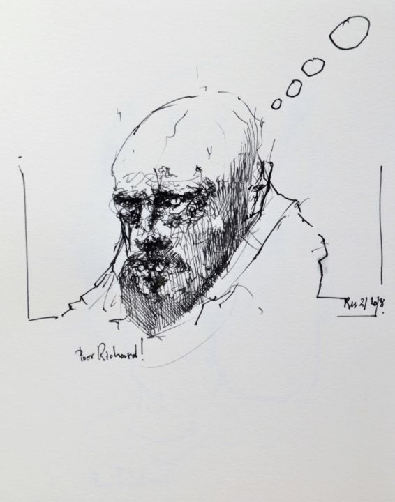 제목이 "Poor Richard (3)"인 그림 Stephan Rodriguez Warnemünde로, 원작, 잉크