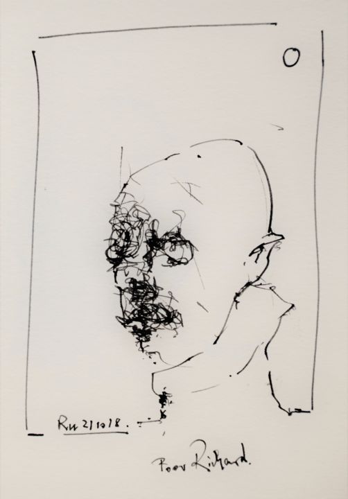 Drawing titled "Poor Richard (5)" by Stephan Rodriguez Warnemünde, Original Artwork, Ink