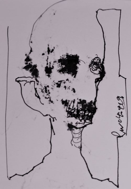 제목이 "Warte nur! Balde..."인 그림 Stephan Rodriguez Warnemünde로, 원작, 잉크