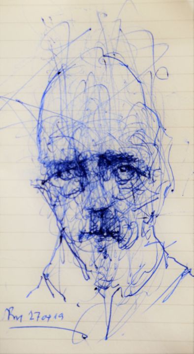 Drawing titled "My heart´s in the h…" by Stephan Rodriguez Warnemünde, Original Artwork, Ballpoint pen