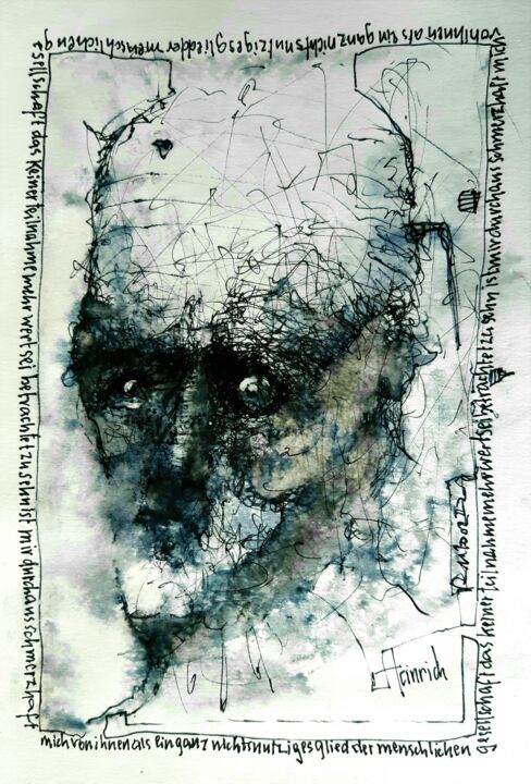 Рисунок под названием "Heinrich" - Stephan Rodriguez Warnemünde, Подлинное произведение искусства, Чернила