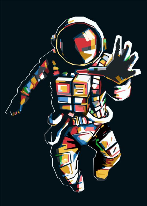 Digital Arts titled "Astronaut" by Wahyu Candra Candra, Original Artwork, 2D Digital Work