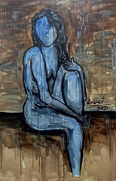 Painting titled "Figurative Painting…" by Wasi Haider, Original Artwork, Oil