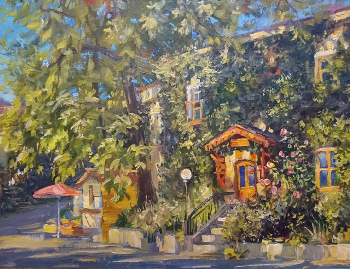 Painting titled "House entwined with…" by Vasiliy Nesterov, Original Artwork, Oil