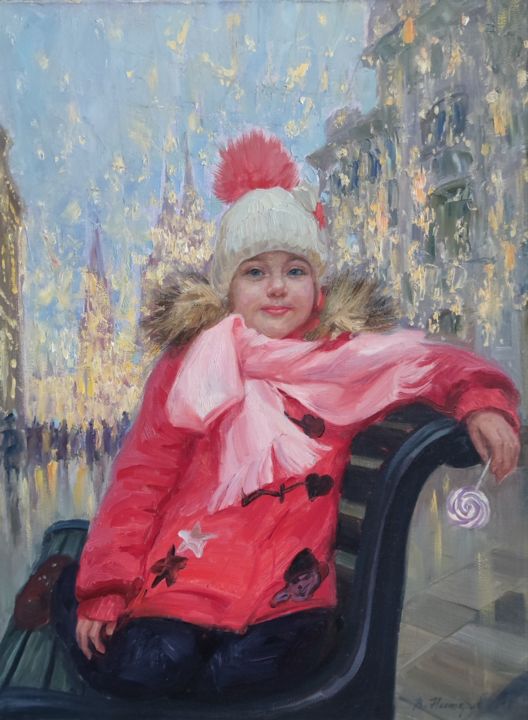 Картина под названием "Holiday" - Vasiliy Nesterov, Подлинное произведение искусства, Масло Установлен на Деревянная рама дл…