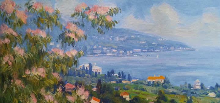Pintura intitulada "Quiet Bay" por Vasiliy Nesterov, Obras de arte originais, Óleo