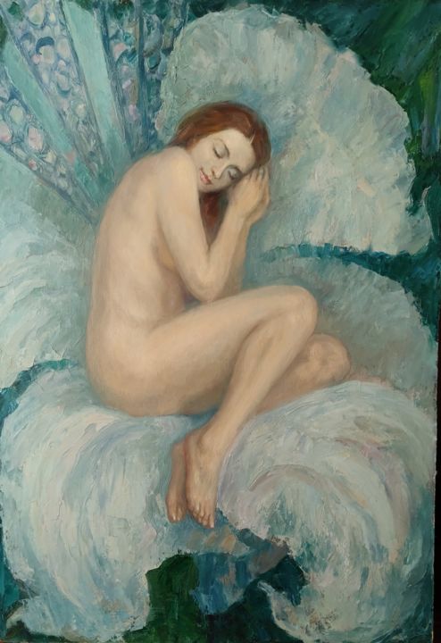 Malarstwo zatytułowany „Sleep” autorstwa Vasiliy Nesterov, Oryginalna praca, Olej