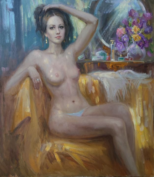 Painting titled "Виктория" by Vasiliy Nesterov, Original Artwork, Oil