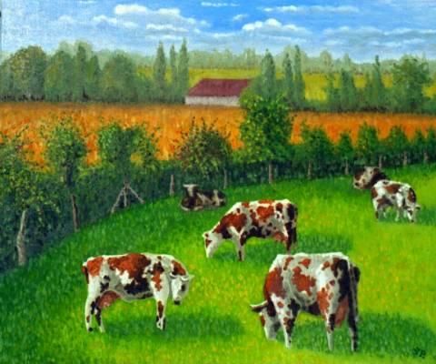 Painting titled "Bocage" by Pierre Wasse, Original Artwork, Oil