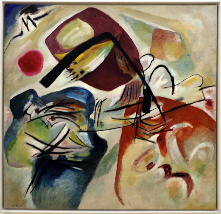 Peinture intitulée "Avec l'arc noir" par Wassily Kandinsky, Œuvre d'art originale, Huile