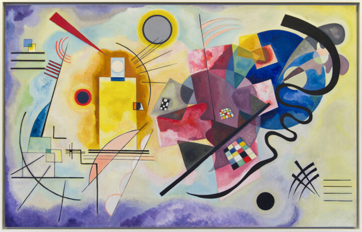 Painting titled "Yellow-Red-Blue" by Wassily Kandinsky, Original Artwork, Oil