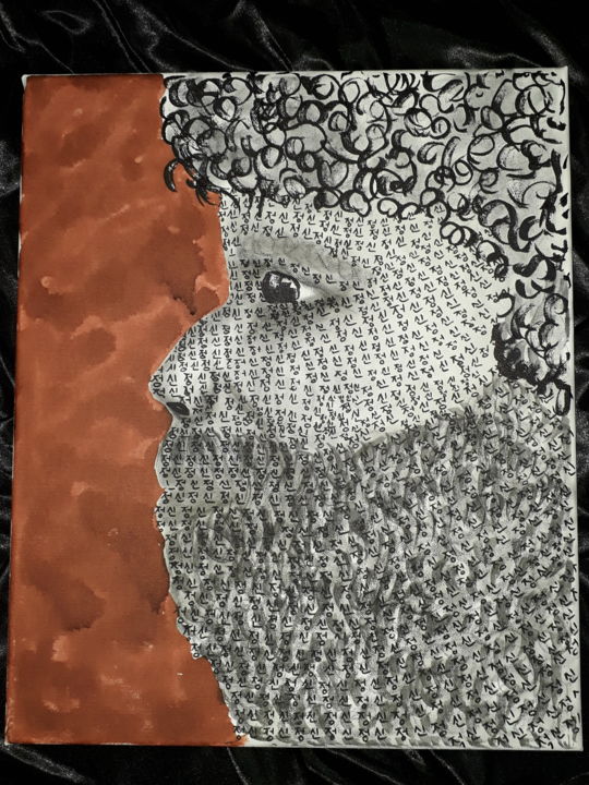 Peinture intitulée "Hangul men" par Wata, Œuvre d'art originale,