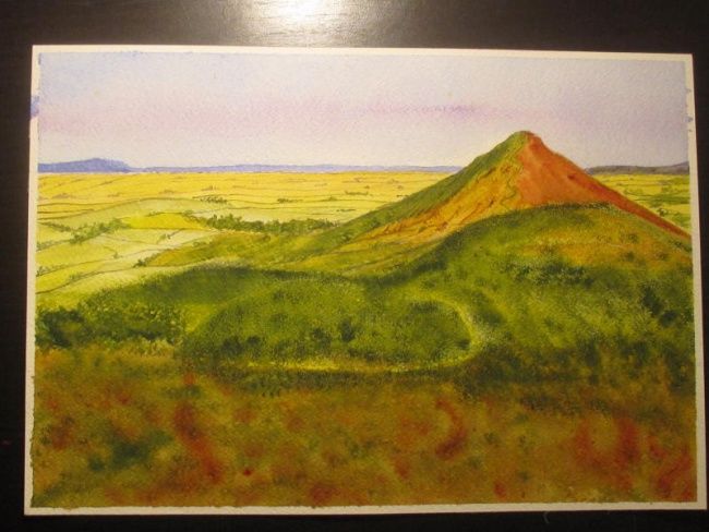 Painting titled "english hills" by Watercolorwalt, Original Artwork, Oil