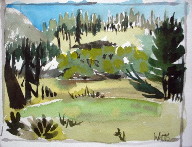 Painting titled "Lassen sketch" by Patsy Watts, Original Artwork