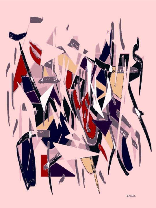 Arts numériques intitulée "tableau moderne toi…" par Milafair, Œuvre d'art originale, Peinture numérique